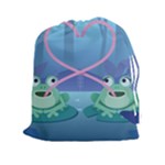 valentines day frog lovers Drawstring Pouch (XXL)