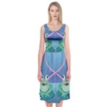 valentines day frog lovers Midi Sleeveless Dress