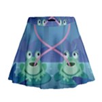 valentines day frog lovers Mini Flare Skirt