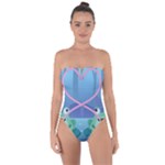 valentines day frog lovers Tie Back One Piece Swimsuit