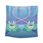 valentines day frog lovers Square Tapestry (Small)