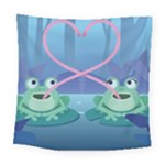 valentines day frog lovers Square Tapestry (Large)