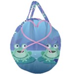 valentines day frog lovers Giant Round Zipper Tote