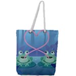 valentines day frog lovers Full Print Rope Handle Tote (Large)