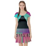 Vaporwave Aesthetic Short Sleeve Skater Dress