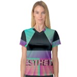 Vaporwave Aesthetic V-Neck Sport Mesh Tee