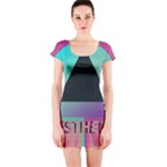 Vaporwave Aesthetic Short Sleeve Bodycon Dress