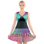 Vaporwave Aesthetic V-Neck Sleeveless Dress