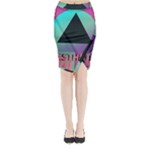 Vaporwave Aesthetic Midi Wrap Pencil Skirt