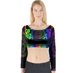 Rainbow Medusa  Long Sleeve Crop Top