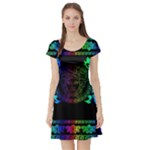 Rainbow Medusa  Short Sleeve Skater Dress