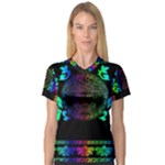 Rainbow Medusa  V-Neck Sport Mesh Tee