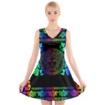 Rainbow Medusa  V-Neck Sleeveless Dress