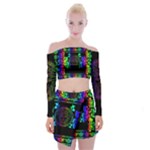 Rainbow Medusa  Off Shoulder Top with Mini Skirt Set