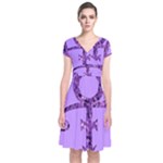 Prince Symbol Short Sleeve Front Wrap Dress