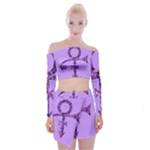 Prince Symbol Off Shoulder Top with Mini Skirt Set