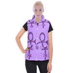 Prince Symbol Women s Button Up Puffer Vest