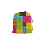 pink Building Blocks Drawstring Pouch (Small)