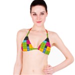 pink Building Blocks Bikini Top