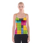 pink Building Blocks Spaghetti Strap Top