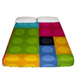 pink Building Blocks Fitted Sheet (Queen Size)