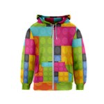 pink Building Blocks Kids  Zipper Hoodie