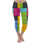 pink Building Blocks Capri Winter Leggings 