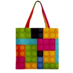 pink Building Blocks Zipper Grocery Tote Bag