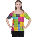 pink Building Blocks Cutout Shoulder Tee