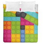 pink Building Blocks Duvet Cover Double Side (Queen Size)