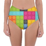 pink Building Blocks Reversible High-Waist Bikini Bottoms