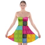 pink Building Blocks Strapless Bra Top Dress