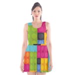 pink Building Blocks Scoop Neck Skater Dress