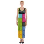 pink Building Blocks Fitted Maxi Dress