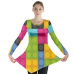 pink Building Blocks Long Sleeve Tunic 