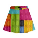 pink Building Blocks Mini Flare Skirt