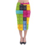 pink Building Blocks Midi Pencil Skirt