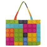 pink Building Blocks Zipper Medium Tote Bag