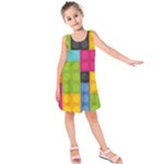 pink Building Blocks Kids  Sleeveless Dress