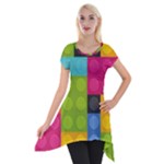 pink Building Blocks Short Sleeve Side Drop Tunic