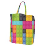 pink Building Blocks Giant Grocery Zipper Tote