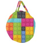 pink Building Blocks Giant Round Zipper Tote