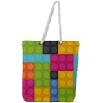 pink Building Blocks Full Print Rope Handle Tote (Large)