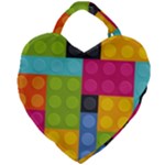 pink Building Blocks Giant Heart Shaped Tote