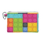 pink Building Blocks Canvas Cosmetic Bag (Medium)