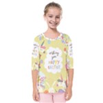 Easter Unicorn Kids  Quarter Sleeve Raglan Tee