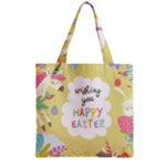 Easter Unicorn Zipper Grocery Tote Bag