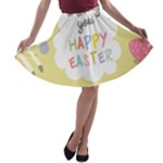 Easter Unicorn A-line Skater Skirt