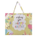 Easter Unicorn Zipper Large Tote Bag