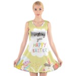 Easter Unicorn V-Neck Sleeveless Dress